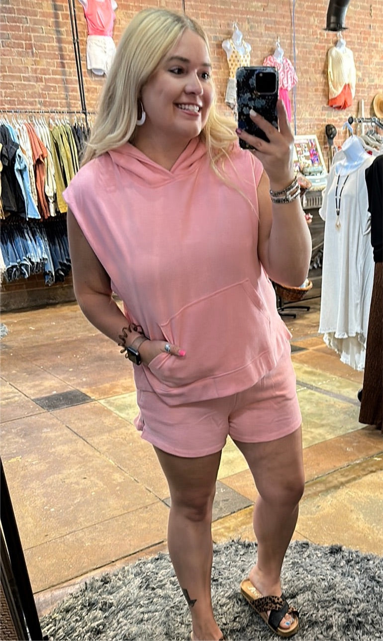 Fleece and Short Set-Outfit Sets-Rae Mode-Small-Pink-Inspired Wings Fashion