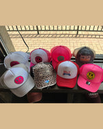 Patch Hats-Hats-Lucky Girl Boutique-Pink Smiley-Inspired Wings Fashion