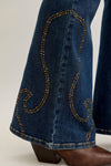 HW Western Stud Flare Jeans-Jeans-Judy Blue-Denim-0(24)-Inspired Wings Fashion