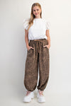 Animal Print Washed Terry Pants-Pants-Easel-Ash-Small-Inspired Wings Fashion