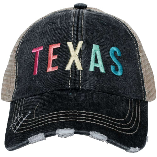 Texas Multi-Colored Trucker Hat-Hats-Katydid-Black-Inspired Wings Fashion