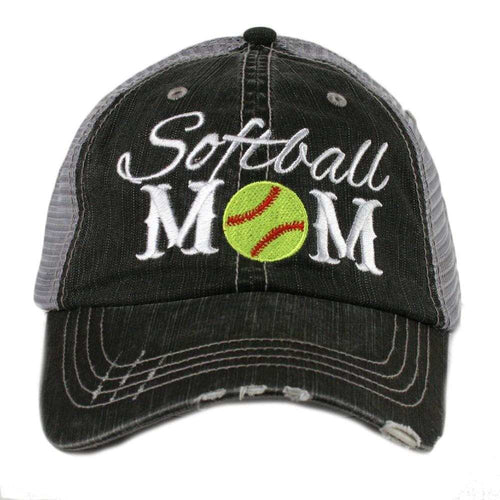 Softball Mom Trucker Hat-Hats-Katydid-Gray-Inspired Wings Fashion