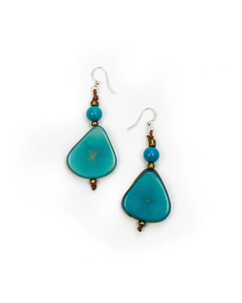 Alma Earrings-Earrings-Tagua by Soraya-Turquoise-Inspired Wings Fashion