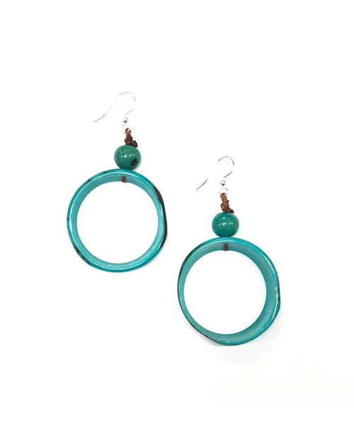 Ring Of Life Earrings-Earrings-Tagua by Soraya-Turquoise-Inspired Wings Fashion