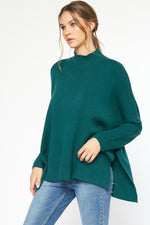 Mock Neck Long Sleeve Top-Shirts & Tops-Entro-S/M-H Green-Inspired Wings Fashion