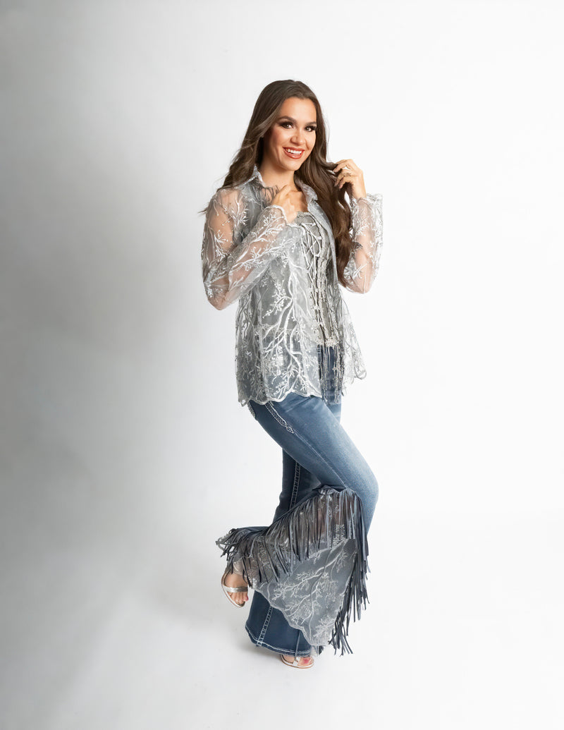 Flared Lace Jeans-Jeans-Pat Dahnke-Denim-3-Inspired Wings Fashion