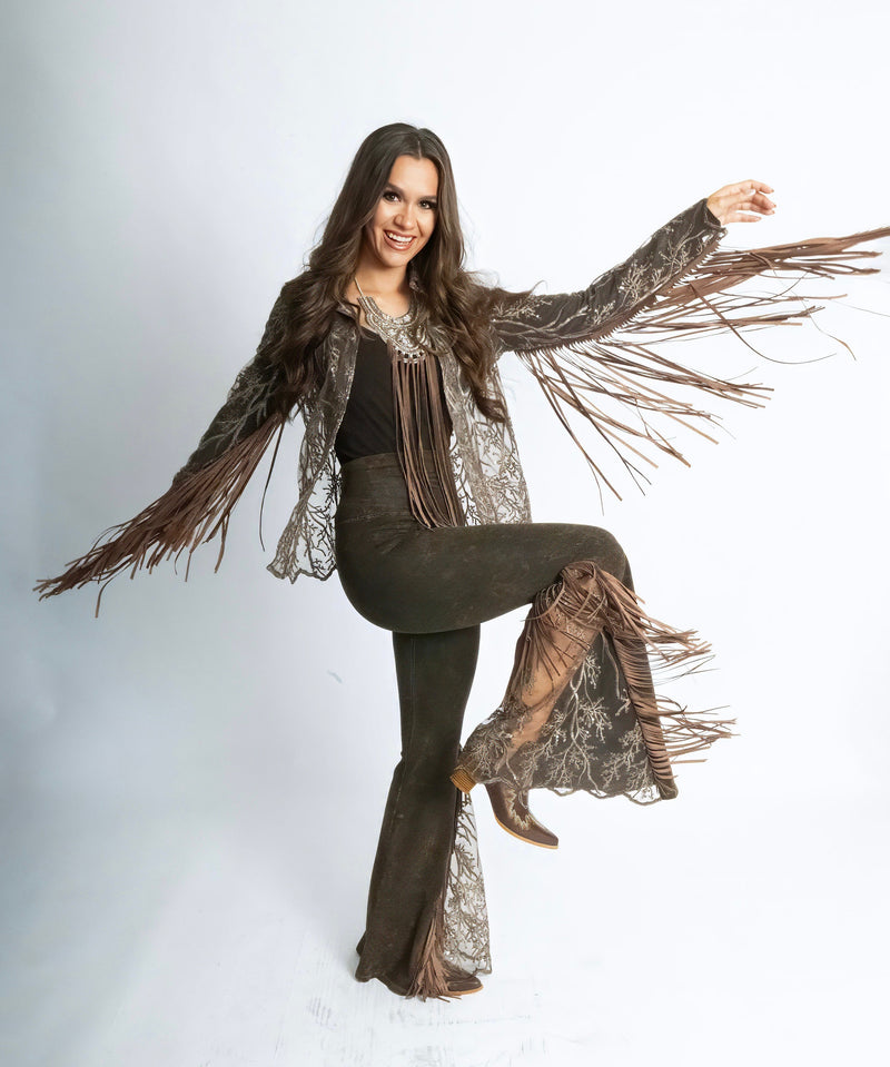 Lace Fringed Jacket-Jacket-Pat Dahnke-Chocolate-Small-Inspired Wings Fashion