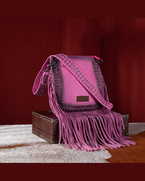 Wrangler Rivets Concealed Carry Crossbody-Bag and Purses-Montana West-Hot Pink-Inspired Wings Fashion