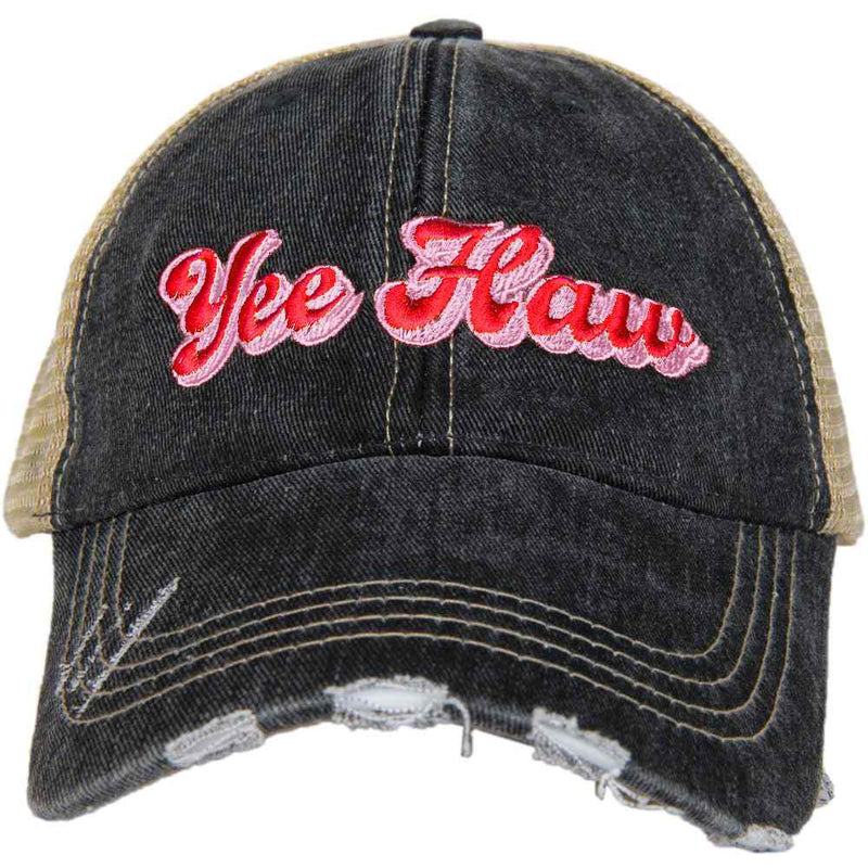 Yee Haw Trucker Hat-Hats-Katydid-Black-Inspired Wings Fashion