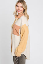 Gauze Color Block Top-Shirts & Tops-GeeGee-Small-Mustard Combo-Inspired Wings Fashion