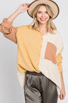 Gauze Color Block Top-Shirts & Tops-GeeGee-Small-Mustard Combo-Inspired Wings Fashion