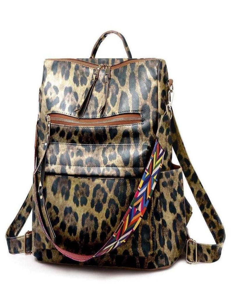 Dark Brown Leopard Julia Convertible Bag-Bag and Purses-Julia Rose Wholesale-Inspired Wings Fashion