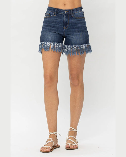 Distressed Mid Thigh Shorts, Inspired Wings Fashion