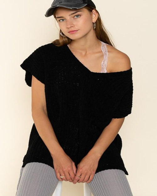 Get Glowing Chenille Sweater-Sweaters-Pol Clothing-Small-Black-Inspired Wings Fashion