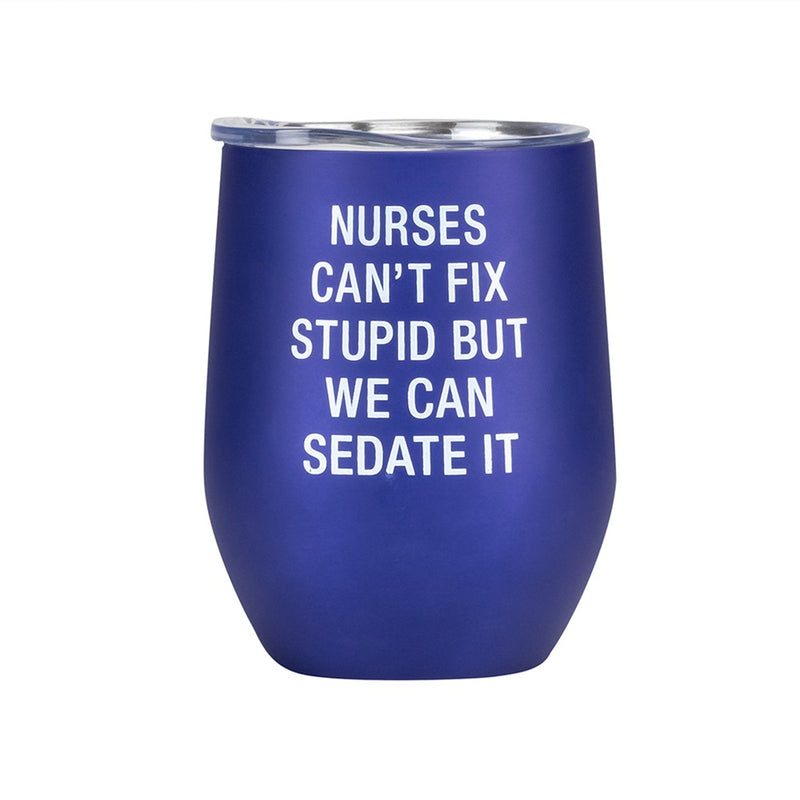 Insulated Wine Tumbler-Tumblers-About Face Designs-Nurse-Inspired Wings Fashion