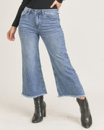 Frayed Ankle Wide Leg Jeans-bottoms-Risen Jeans-1-Medium-Inspired Wings Fashion
