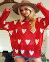 Distressed Heart Sweater-Tops-BiBi-Small-White-Inspired Wings Fashion