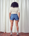 High Rise Button Fly Shorts-bottoms-KanCan-Small-Dark Denim-Inspired Wings Fashion