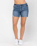 High Waist Mid Thigh Short-bottoms-Judy Blue-Small-Inspired Wings Fashion