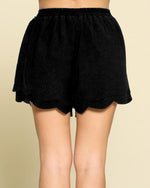 Scallop Hem Woven Shorts-bottoms-Oddi-S-Black-Inspired Wings Fashion