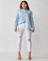Distressed White Skinny Pants-bottoms-Risen Jeans-25-White-Inspired Wings Fashion