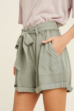 Belted Tencel Shorts-bottoms-Wishlist-Small-Gucci-Inspired Wings Fashion