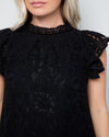 Mock Neck Ruffle Cap Lace Dress-Dresses-Sweet Lovely by Jen-Small-Black-Inspired Wings Fashion