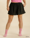 Linen Blend Elastic Waistband Shorts-bottoms-Umgee-Small-Black-Inspired Wings Fashion