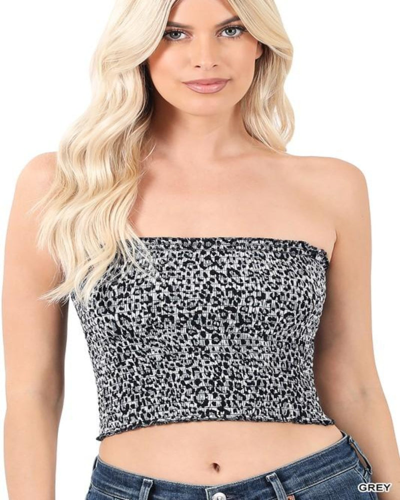 Leopard Tube Top-Tops-Zenana-Small-Grey-Inspired Wings Fashion