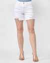Distressed Mid Thigh Shorts-bottoms-Risen Jeans-Small-White-Inspired Wings Fashion
