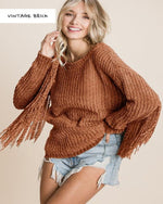 Soft Chenille Sweater-Sweaters-BiBi-S-Vintage Brick-Inspired Wings Fashion