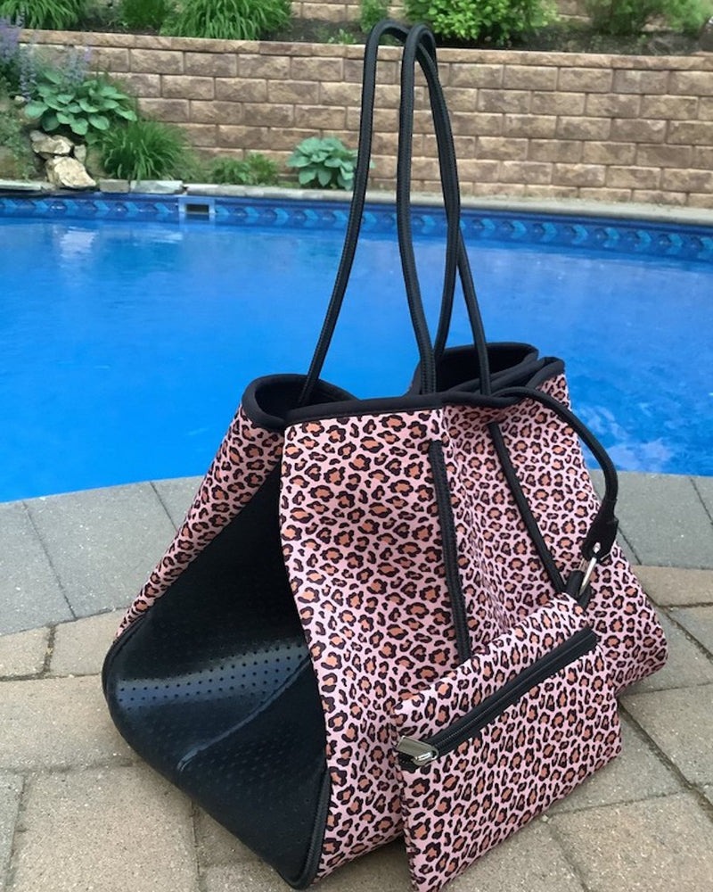 Waterproof Leopard Beach Bag-Bag and Purses-Inspired Wings Fashion-Taupe-Inspired Wings Fashion