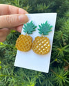 Pineapple Glitter Acrylic Earrings-Baubles by B-Yellow-Inspired Wings Fashion