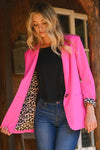 Leopard Lined Blazer-Jacket-Jodifl-Small-Hot Pink-Inspired Wings Fashion