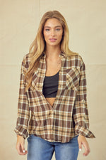 Plaid Button Down Shirt-Tops-Doe & Rae-S-Cigar-Inspired Wings Fashion