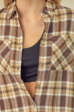 Plaid Button Down Shirt-Tops-Doe & Rae-S-Cigar-Inspired Wings Fashion