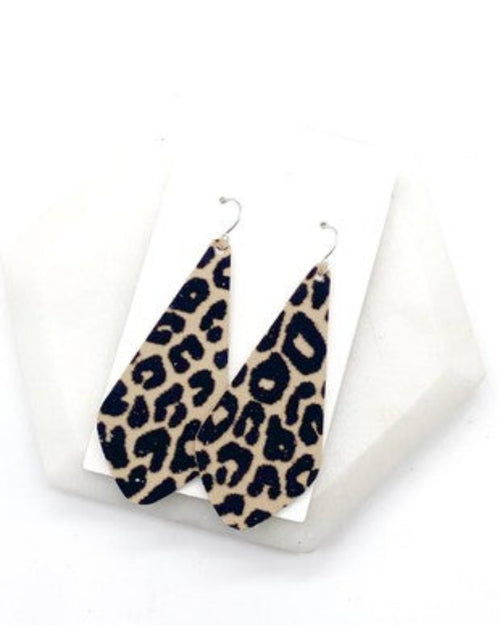 Leopard Teardrop Acrylic Earrings-Baubles by B-Black-Inspired Wings Fashion
