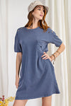 Dreamer's Distressed Dress-Dresses-Easel-Small-Washed Denim-Inspired Wings Fashion