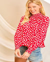 Bubble Sleeve Heart Print Top-Tops-Main Strip-Small-Inspired Wings Fashion