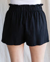 Solid Linen Paper Bag Shorts-bottoms-Jodifl-Small-Black-Inspired Wings Fashion
