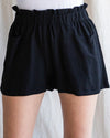 Solid Linen Paper Bag Shorts-bottoms-Jodifl-Small-Black-Inspired Wings Fashion
