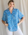 Floral Print Collared Top-Tops-Jodifl-Small-Blue-Inspired Wings Fashion