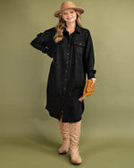 Faux Suede Button Down Shirt-Dresses-Easel-Small-Camel-Inspired Wings Fashion