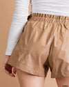Crinkle Faux Leather Shorts-bottoms-Kori America-Small-Camel-Inspired Wings Fashion