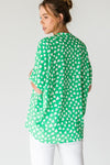 Print Boxy V-Neck Top-Shirts & Tops-Jodifl-Small-Kelly Green-Inspired Wings Fashion