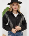 Denim Chevron Fringe Jacket-Jacket-Blue B-Small-Black-Inspired Wings Fashion