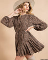 Animal Print Balloon Sleeve Dress-Dresses-Kori America-Small-Camel Combo-Inspired Wings Fashion