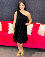 Tiered One-Shoulder Babydoll Dress-Dress-FSL Apparel-Small-Black-Inspired Wings Fashion