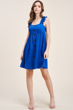 Solid Smocked Back Dress-Dresses-Staccato-Small-Royal-Inspired Wings Fashion