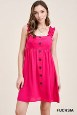 Solid Smocked Back Dress-Dresses-Staccato-Small-Fuchsia-Inspired Wings Fashion
